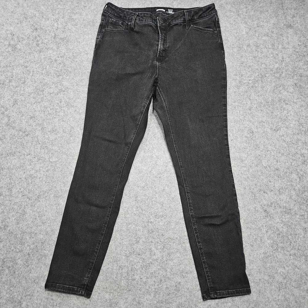 Old Navy Rockstar Super Skinny High Rise Women Stretch Size 16 Faded Black Jeans